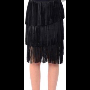 LA MARQUE Collection Black 165 Frida Fringe Skirt Size 8